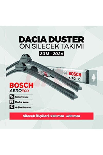 Bosch Dacia Duster 2018-mart 2024 Uyumlu Ön Silecek Takımı | Aeroeco Serisi |...