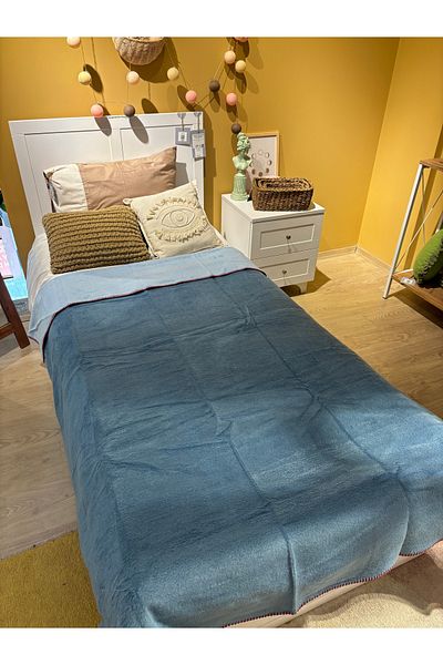 Sesli Bohemhouse Double Sided Two Colors Plain Cotton Thick Soft Oversize Blanket 1350Gr 150X200Cm