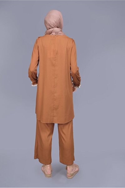 TRENDTESETTÜR Women's Yellow (SAFRAN) Ruffle Lace Trousers Suit 40804