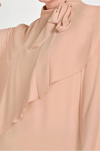 TRENDTESETTÜR Women's Powder (K.SOMON) Halter Neck Asymmetric Tunic 40447