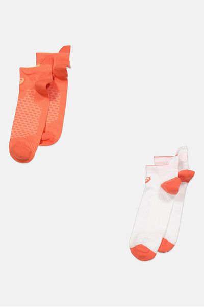 Asics Women 2 Pair Textured Running Socks, White