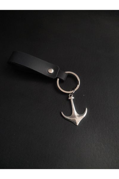 BSN Store Sailor Fashion Genuine Leather Keychain with Anchor Figure