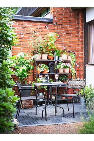 IKEA Lackö Balkon-mutfak Masası,koyu Gri, 70 Cm, 2-4 Kişilik