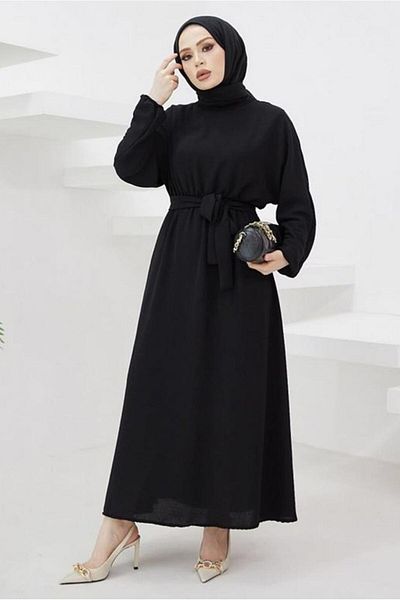 TRENDTESETTÜR ΓΥΝΑΙΚΕΙΟ ΦΟΡΕΜΑ ΜΑΥΡΟ ΜΑΝΤΥΚΙΑ ΕΛΑΣΤΙΚΟ ΖΩΝΗ T 424-1