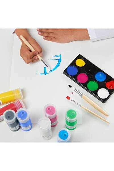 IKEA Çeşitli Renkler 400 ml Boya Seti 8li Eğitici Oyuncaklar Renkli Boyalar Su Bazlı