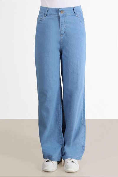 TRENDTESETTÜR Pantaloni de damă din denim cu croiala liberă albastră - A.BLUE T 0505