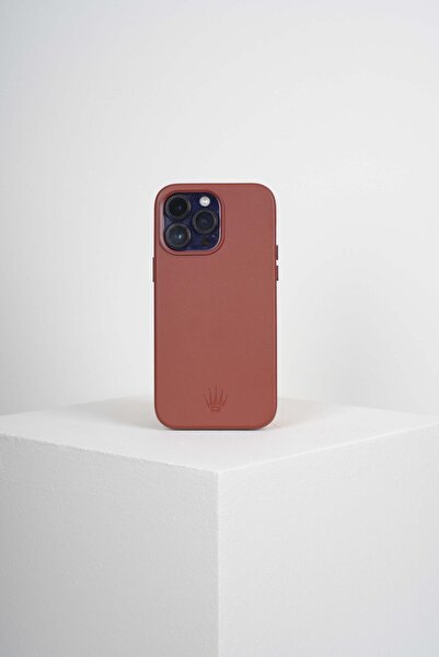 WATCHOFROYAL Triton Iphone 15 Pro Max Kiremit Kılıf Magsafe Özellikli Deri Kılıf