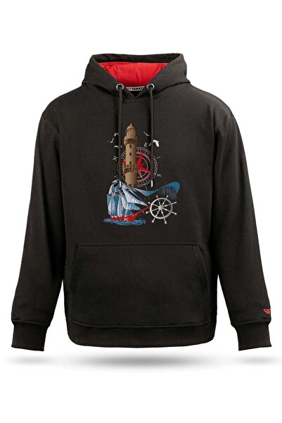 Tarrzzcom سويت شيرت بقلنسوة بتصميم منارة وقارب شراعي