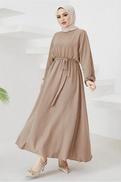 TRENDTESETTÜR ΓΥΝΑΙΚΕΙΟ ΦΟΡΕΜΑ ΜΕ ΜΑΝΤΙΚΕΣ ΜΙΝΚ ΕΛΑΣΤΙΚΟ ΖΩΝΗ T 424-1