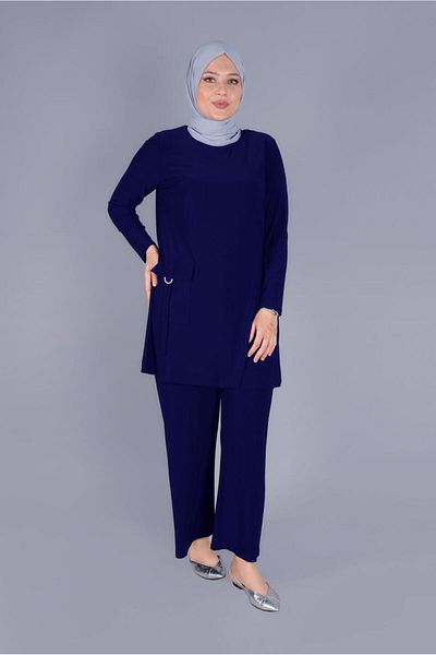 TRENDTESETTÜR Γυναικείο Navy Blue (K.SAKS) Σετ παντελονιού με λεπτομέρεια τσέπης T 20157