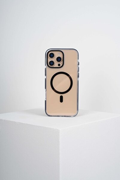 WATCHOFROYAL Onyx  Iphone 16 Pro Max Siyah Kılıf Magsafe Özellikli Şeffaf Ser...