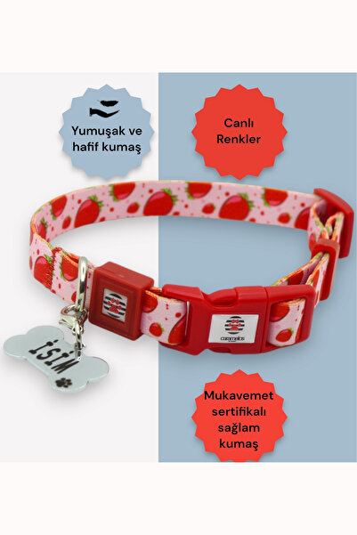 CARAMELOS İSİMLİ, YAVRU VE KÜÇÜK IRK KÖPEK TASMASI, 1,5 CM, PASLANMAZ, KARARMAZ ÇELİK KÜNYELİ, KİŞİYE ÖZEL,