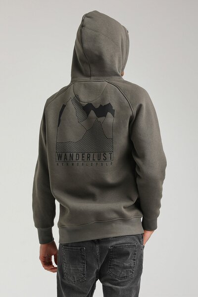 NEW WORLD POLO Hooded Khaki Slim Fit Hoodie 23FWM64042