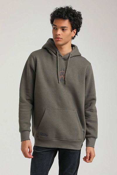 NEW WORLD POLO Hooded Khaki Slim Fit Hoodie 23FWM64046