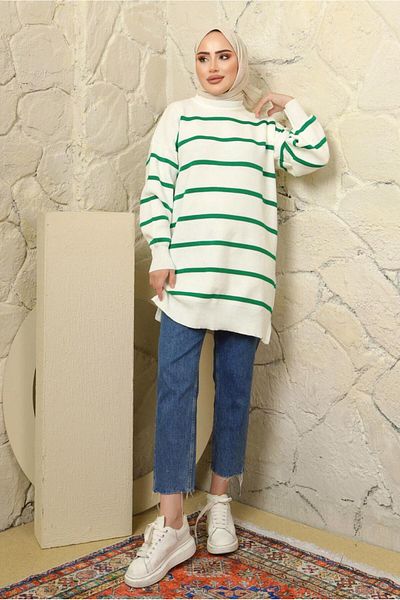 TRENDTESETTÜR ΓΥΝΑΙΚΕΙΟ ΠΡΑΣΙΝΟ (BENETTON) ΠΛΕΚΤΟ ΡΙΓΕ ΤΟΥΝΙΚ T 1608
