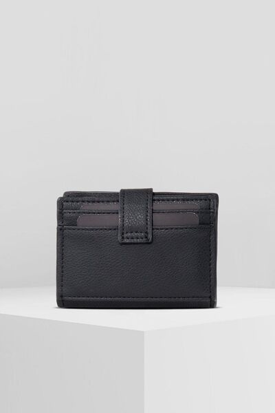 WATCHOFROYAL PATTERNED BLACK CARD HOLDER 8 PIECES CARD COMPARTMENT SNAP LOCK SYSTEMED DESIGN WALLET MONTI