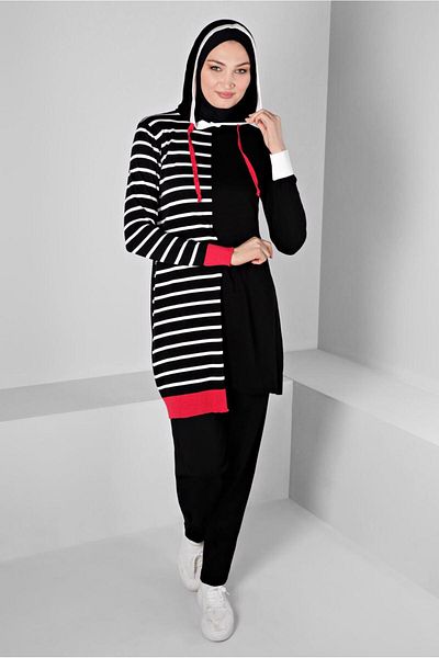 TRENDTESETTÜR WOMEN'S BLACK TRICOT TUNIC T 43179