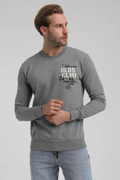 NEW WORLD POLO Crew Neck Gray Slim Fit Sweatshirt 22fwm60122
