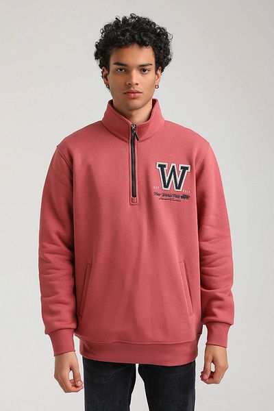 NEW WORLD POLO Chestnut Slim Fit Half-Zip Sweatshirt 23Fwm64065