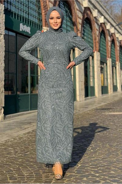 TRENDTESETTÜR ROCHIE DE SEARĂ SILVER GRI FEMEI T 0411