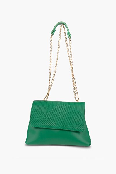 WATCHOFROYAL Green Asymmetrical Patterned Gold Strap Crossbody and Shoulder Bag Silvia