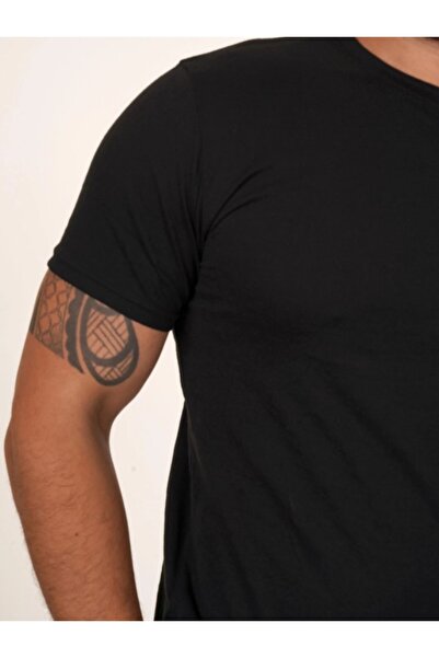SCSARVİN Siyah Slim Fit Basic T-SHİRT TB