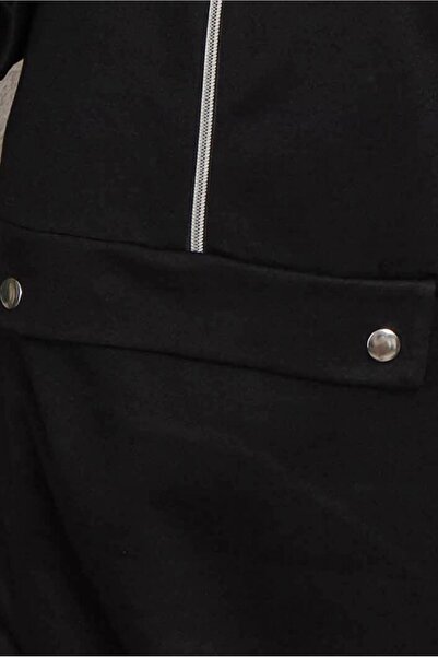 TRENDTESETTÜR WOMEN'S BLACK ZIPPERED DOUBLE PANT SUIT T 8143