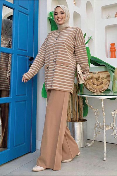 TRENDTESETTÜR ΓΥΝΑΙΚΕΙΟ ΣΕΤ ΠΑΝΤΕΛΟΝΙ ΜΕ ΡΙΓΕΣ TABA T 12332