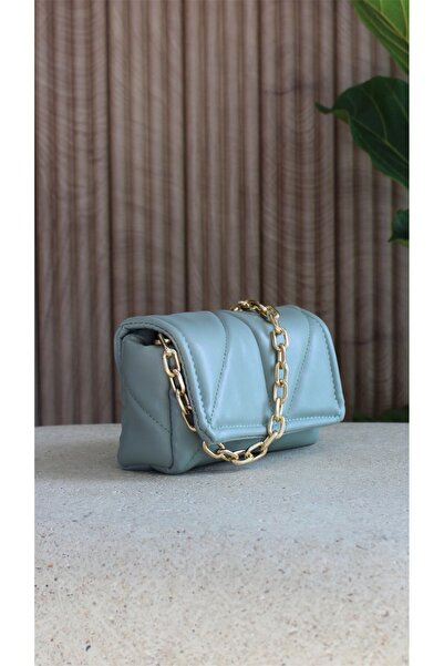 WATCHOFROYAL Women's Bag Quilted Women's Mini Mint Green Leather Crossbody Shoulder and Hand Bag Celia