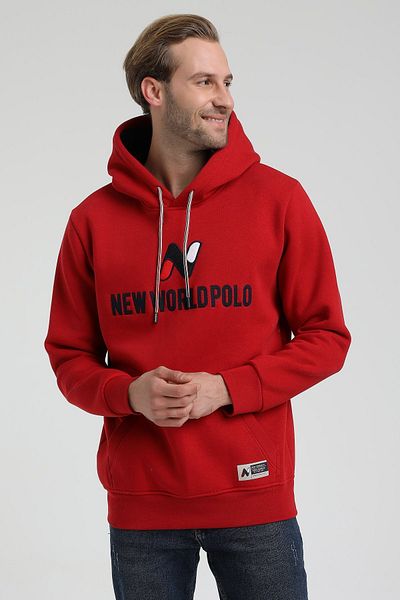 NEW WORLD POLO Hooded Red Slim Fit Hoodie 22fwm64032
