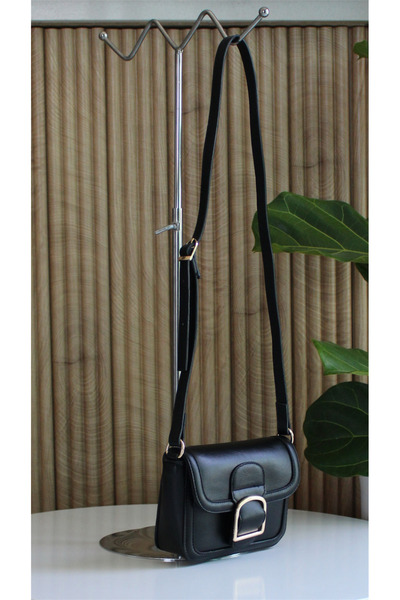 WATCHOFROYAL Black Gold Buckle Crossbody Women's Bag - Laide