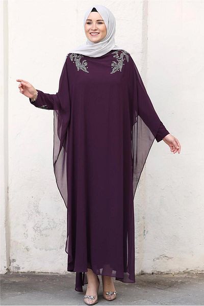 TRENDTESETTÜR Rochie de seara pentru femei cu pelerina prune T 4031
