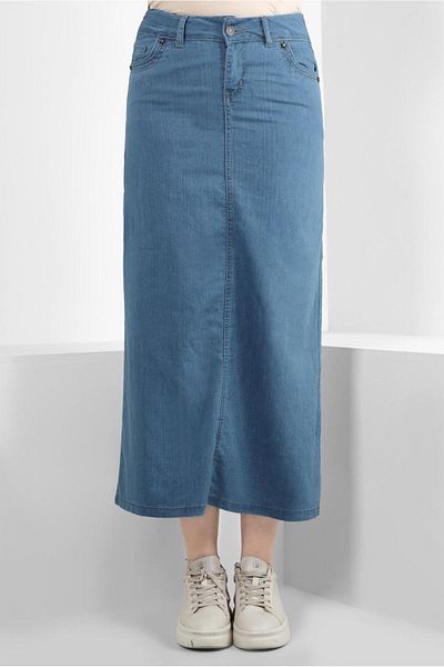 TRENDTESETTÜR A.BLUE Fusta de damă albastră din blugi - Buzunare T 8012