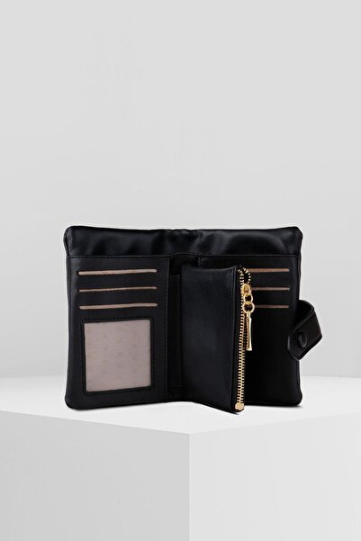 WATCHOFROYAL BLACK CARD HOLDER AND WALLET 6 PIECES CARD COMPARTMENT PAPER LOCK SYSTEM DESIGN WALLET RODICA