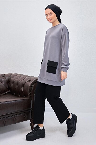 TRENDTESETTÜR WOMEN'S GRAY PANT SUIT T 6153