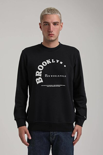 NEW WORLD POLO Crew Neck Navy Slim Fit Sweatshirt 24Fwm60172