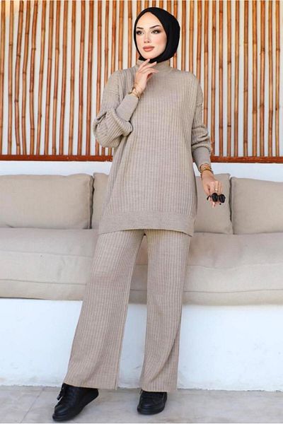 TRENDTESETTÜR ΓΥΝΑΙΚΕΙΟ ΣΕΤ ΠΛΕΚΤΟ ΜΕ ΠΑΝΤΕΛΟΝΙ MINK T 8116