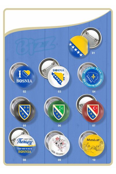 B Ajans Bizz Bosna Hersek Rozet Seti (TOPLAM 10 PARÇA)