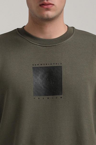 NEW WORLD POLO Crew Neck Khaki Slim Fit Sweatshirt 24Fwm60183
