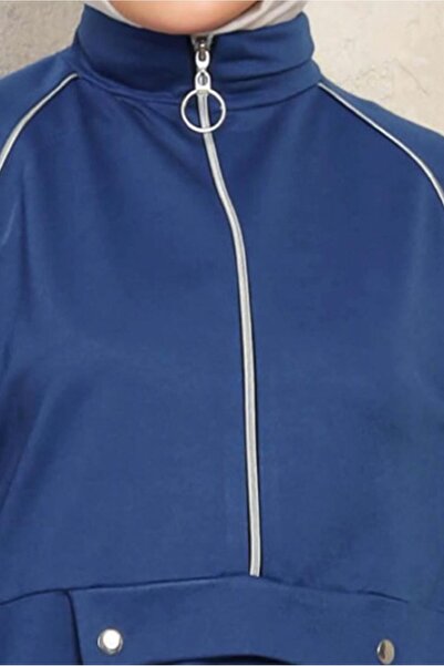 TRENDTESETTÜR WOMEN'S DARK BLUE (NDIGO) ZIPPERED DOUBLE PANT SUIT T 8143