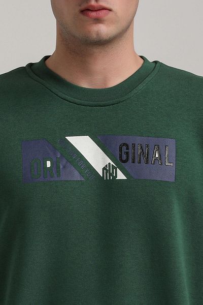NEW WORLD POLO Crew Neck Green Slim Fit Sweatshirt 24Fwm60184