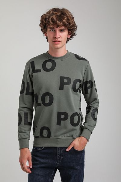 NEW WORLD POLO Crew Neck Khaki Slim Fit Sweatshirt 23Fwm60169