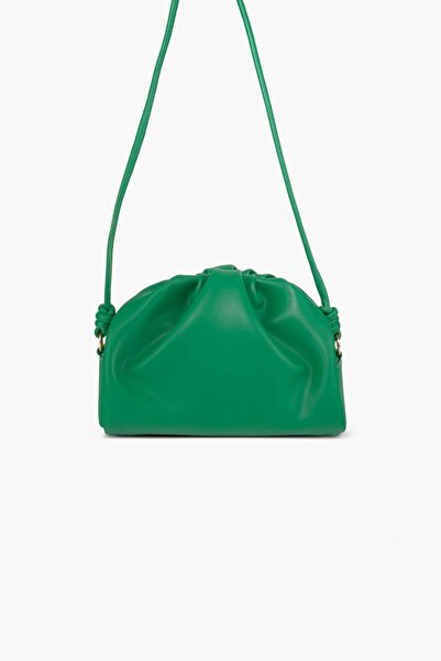 WATCHOFROYAL Green Leather Bag - Olivia with Cross Strap, Snap and Zipper