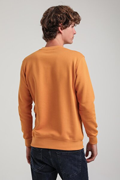 NEW WORLD POLO Crew Neck Mustard Slim Fit Sweatshirt 23Fwm60152