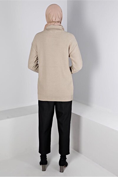 TRENDTESETTÜR WOMEN'S BLACK ZIPPER Detailed PANT T 70438