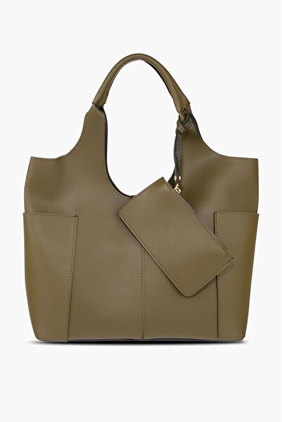 WATCHOFROYAL Kadın  Haki Cüzdanlı Ve Yavrulu Omuz Çantası CARLA