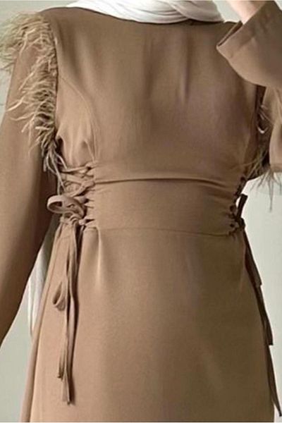 TRENDTESETTÜR ΓΥΝΑΙΚΕΙΟ ΦΟΡΕΜΑ ΚΑΦΕ (ΚΑΜΕΛ) ΜΕ ΛΕΠΤΟΜΕΡΗ ΦΟΥΝΤΟ T 5795