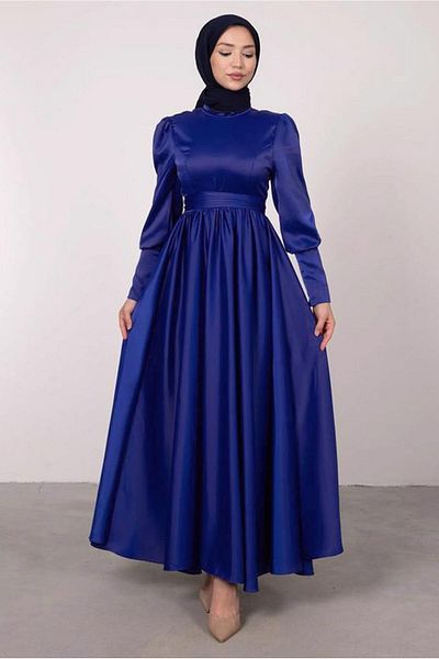 TRENDTESETTÜR ΓΥΝΑΙΚΕΙΟ ΣΑΤΕΝ ΦΟΡΕΜΑ ΣΚΟΥΡΟ ΜΠΛΕ (SAKS) ΜΕ ΖΩΝΗ T 1247