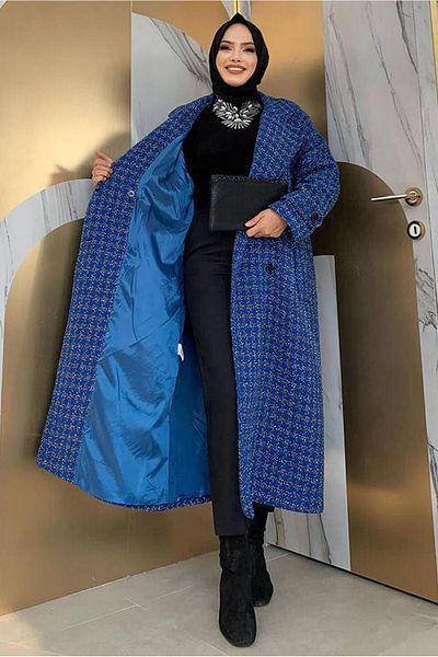 TRENDTESETTÜR PALTON DE BUZUUNAR CU MODEL ALBASTRU MARINE (SAKS) T 1177