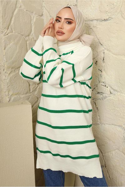 TRENDTESETTÜR ΓΥΝΑΙΚΕΙΟ ΠΡΑΣΙΝΟ (BENETTON) ΠΛΕΚΤΟ ΡΙΓΕ ΤΟΥΝΙΚ T 1608